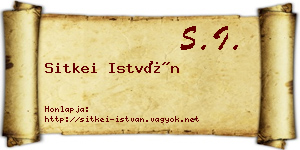 Sitkei István névjegykártya