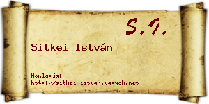 Sitkei István névjegykártya