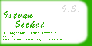 istvan sitkei business card
